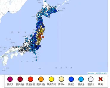 東北地方で最大震度6強、首都圏も大きく揺れる 震源は福島県沖で死者やけが人の報告相次ぐ 