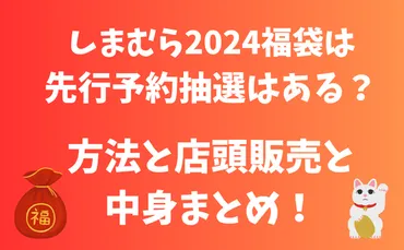 しまむら2024福袋は先行予約抽選はある？方法と店頭販売と中身まとめ！ 