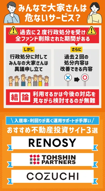 「みんなで大家さん」は危ない？行政処分と投資判断のポイント行政処分を受けた「みんなで大家さん」とは！？