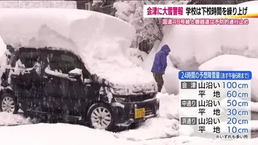 大雪】福島・会津地方に大雪警報 交通・学校にも影響 只見町では下校時間繰り上げ 6日にかけ降雪：ニュース 