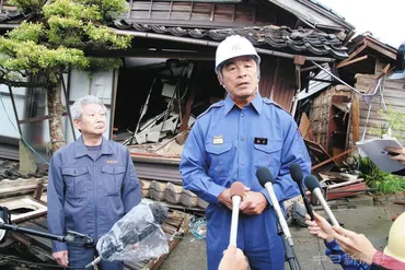 馳知事が被災現場を視察 石川県珠洲市で震度６強 ：北陸中日新聞Web