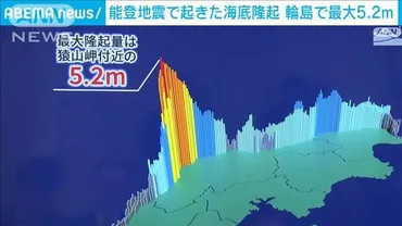 能登半島地震で起きた海底隆起輪島で最大と判明日本財団テレ朝