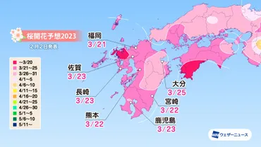 桜開花トップは東京で、開花時期は広範囲で平年並の予想