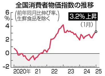 １月消費者物価、３．２％上昇コメ最大、総合２年ぶり４％台―総務省：時事ドットコム