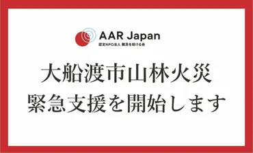 大船渡市山林火災の緊急支援を開始:認定法人