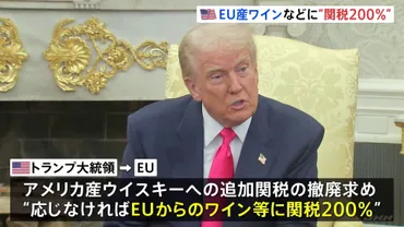 世界中がアメリカから金をむしり取っている」トランプ大統領産ワインなどに%の関税を課す考え