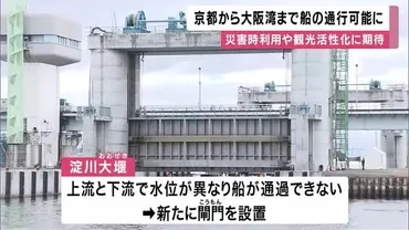 淀川ゲートウェイ開通で京都〜大阪湾の航行が可能に災害時利用や観光の活性化に期待カンテレ