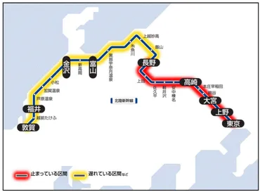 速報】「はくたか」本の運転取り止め【北陸新幹線】倒竹で運転見合わせの影響(東京ー長野間上下線)【日午後時分東日本発表】チューリップテレビ