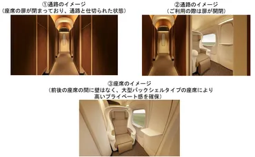 東海道新幹線、半個室タイプの上級クラス座席を導入
