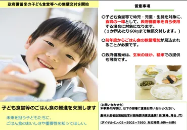 情報提供】子ども食堂等に対する政府備蓄米の無償交付について