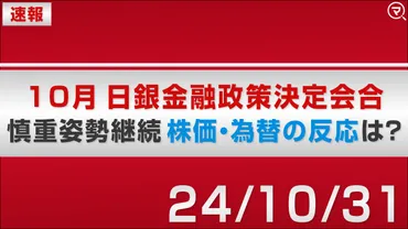 速報】月日銀金融政策決定会合慎重姿勢継続株価・為替の反応は?