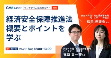 経済安全保障推進法概要とポイントを学ぶ【ランチタイム法務セミナー】