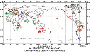 気象庁−世界の週ごとの異常気象