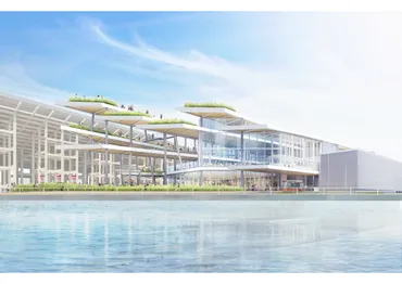 年日本国際博覧会迎賓館・ホール(大催事場)・ナショナルデーホール(小催事場)のイメージパース図を公開―メッセを加えた4つの催事施設の正式名称が決定しました―