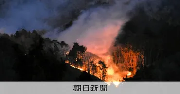 煙が集落に近づいている気が」岩手の山林火災、日目も延焼続く岩手県大船渡市の山林火災:朝日新聞