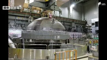 国内初浜岡原発号機で商業用原子炉の解体始まる原子炉圧力容器の上ぶた取り外し=静岡・中部電力