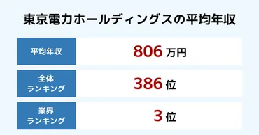 東京電力ホールディングスの年収【年最新版】年別推移と業界内順位・従業員数・平均年齢・勤続年数も紹介
