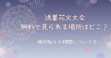 鴻巣花火大会2024無料で見られる場所はどこ？場所取りの時間についても 