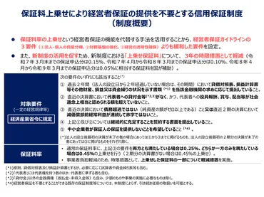 経営者保証を不要とする信用保証制度、年月から経済産業省