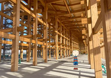 建設中の大屋根リングを見学。日本の伝統技法「貫工法」と世界最大級のスケールに感動!!