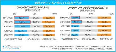 正社員のワークライフ・インテグレーション調査年版(年実績)
