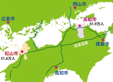 四国都市はどっちだ！？高松と松山の都会度を検証する