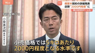 備蓄米、月上旬にもキロ円程度で店頭に随意契約の詳細発表