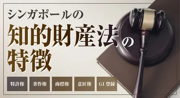 シンガポールの知的財産法の特徴~特許権・著作権・商標権・意匠権・シンガポール地理的表示制度登録など~
