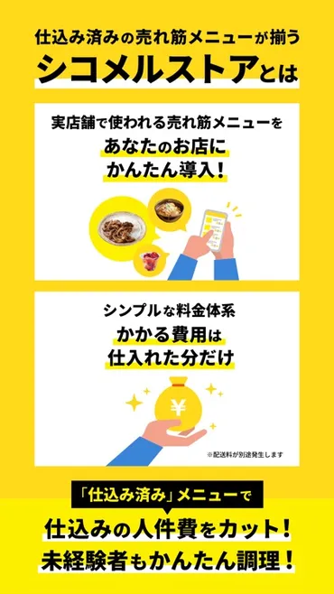 シコメル 飲食店向け 仕込み済み商品でメニュー開発 by Shikomel food tech Inc.