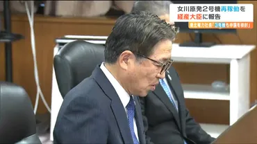 東北電力・樋口康二郎社長「女川原発3号機」も再稼働に向け審査の申請検討 2号機再稼働を武藤経産大臣に報告 