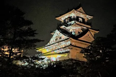 2022年】生け花と光で夜のお城を彩る「高知城花回廊」