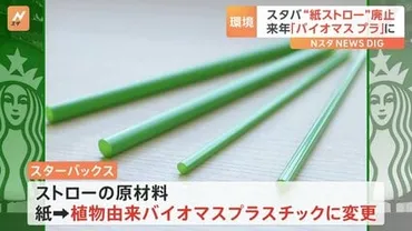 スターバックス「紙ストロー」廃止へ 来年1月から順次 植物由来「バイオマスプラスチック」に