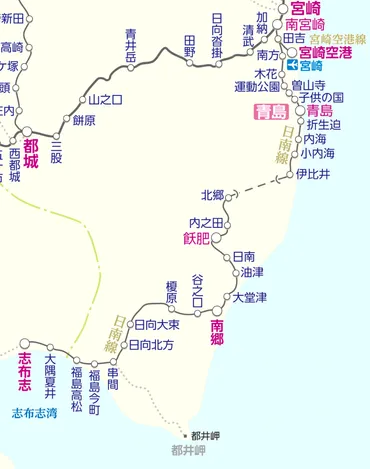 日南線で飫肥駅へ 
