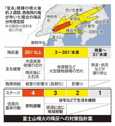 首都圏に富士山降灰、「自宅で生活」が基本 政府検討会が指針案 