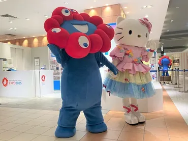 大阪】ミャクミャクとハローキティが新商品をお披露目！ サンリオキャラクターズとのコラボ商品発売
