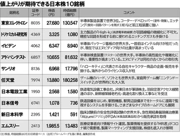 上がる日米株80選:注目の日本株10選 半導体関連が再成長 選者:和島英樹