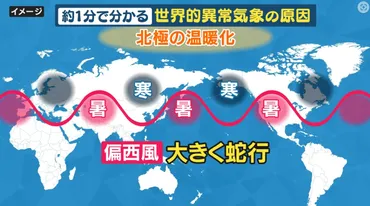 日本も世界も゛異常気象゛ 「未知の領域」と国連 アメリカでは゛54度゛に 偏西風の蛇行が猛暑・豪雨とともに大雪ももたらす  温暖化対策できなければ「四季が゛二季゛になる」と専門家が警鐘鳴らす 