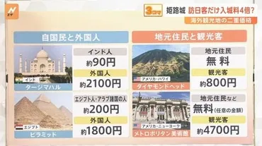 外国人客は入城料4倍？ 維持費12億円超「姫路城」で゛二重価格゛を検討 「やりすぎ」の声も【Nスタ解説】 