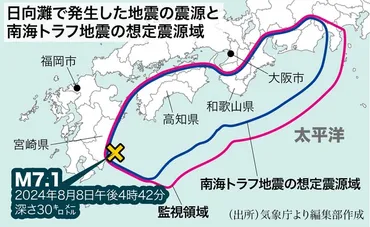 鎌田浩毅の役に立つ地学：宮崎県沖でM7.1地震 初の南海トラフ「臨時情報」発表／195 