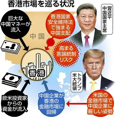 危機に沸く香港市場 国安法、米中対立のリスクが存在感高める：東京新聞デジタル