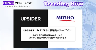 みずほ銀行、UPSIDERホールディングスの株式取得により新たな成長支援の体制構築へ
