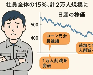 日産が2万人リストラへ社員15％削減 赤字7500億円で構造改革加速 
