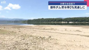 御所ダム貯水率0%目前！迫る水不足、私たちにできることは？岩手県御所ダム、1981年以来初の貯水率0%へ。深刻化する水不足の現状と対策