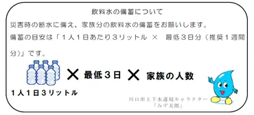 災害時の飲料水確保に！5年持つボトル水「川口みず太郎」販売中です／川口市ホームページ