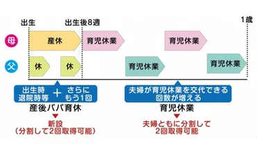 10月1日から「産後パパ育休」 育児・介護休業法改正 