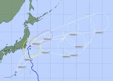 台風9号(クローサ)、銚子市の東130キロを時速20キロで北東へ