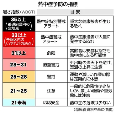熱中症アラート、23日から運用 夏の猛暑に備え、10月まで―環境省:時事ドットコム