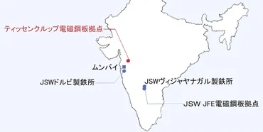 JFEスチールとJSWスチール/インドの方向性電磁鋼板工場を共同買収/730億円、独ティッセンクルップから