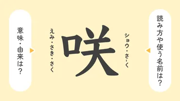 咲」の意味や由来は？名前に込められる思いや名付けの例を紹介！ 