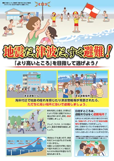 リーフレット「地震だ、津波だ、すぐ避難!」